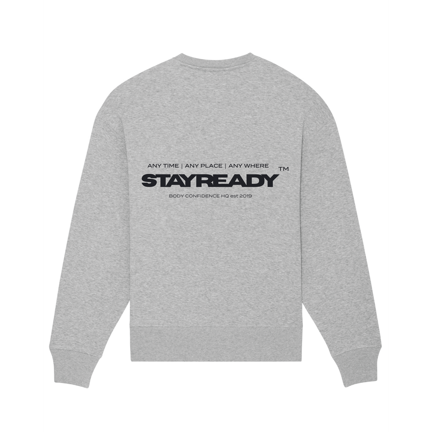 Oversized 'StayReady' Sweatshirt Heather Grey